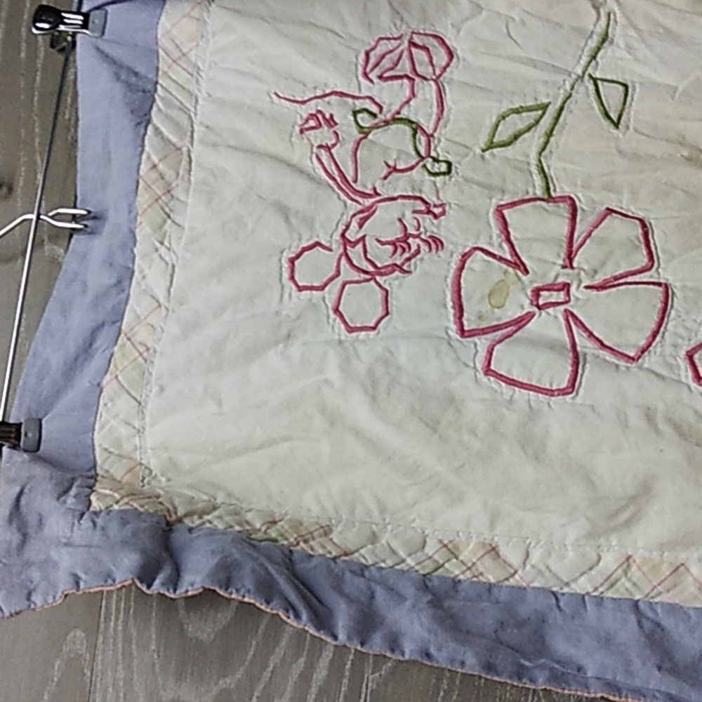 Vintage single floral pillow sham with zippeted top - Picture 3 of 8